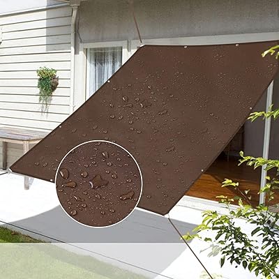 雨よけ 日除けシェード オーニング ベランダ 目隠し撥水 シェード 防水サンシェード 紫外線UVカット 400Dポリエステル 強度UP 2層撥水PU塗装 接合部水漏れ防止加工 クールシェード 庭用タープ 遮熱 断熱 屋外・庭先・ベランダ用 ・廊下・庭