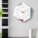 壁掛け時計 おしゃれ 時計 壁掛け 北欧ランキング 静音 不規則 時計 連続秒針 白い木目 パネルに色のついた革のパッチワーク 12インチ 直径30CM 部屋 時計 御洒落 インテリア 引っ越し 記念日プレゼント ((スタイルB))