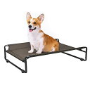 犬 ベッドドッグコット高架式ペットベッド中型犬用屋外ドッグコットベッド洗濯可能な通気性メッシュ付きポータブルスタンディングペットベッド屋内屋外用滑り止めフィート...