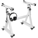 キーボードスタンド キャスター キーボードスタンド z型 調節可能 スライドレール付き 操作が簡単 (ホワイト)