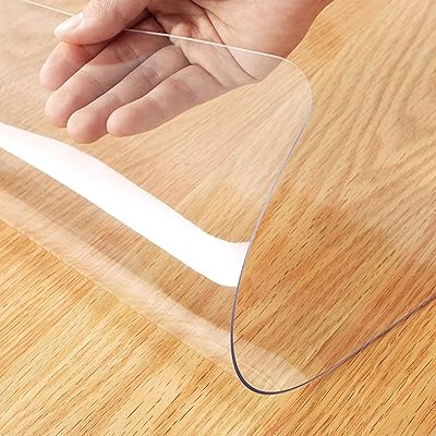 テーブルクロス 透明 85x150cm 厚さ1.5mm 長方形 PVC製 テーブルマット 無臭 矩形 テーブルカバー 防水 汚れ防止 撥水加工