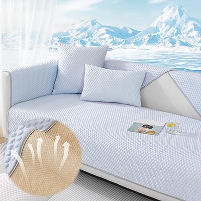 ソファーカバー 冷感 ひんやり ソファーパッド 夏用 さらさら ソファーシーツ ペット対策 2人 3人掛け 防水ソファ 保護カバー ソファーマット かけるだけ 肘付き 肘なし ズレにくい 滑り止め 取り付け簡単 ソファーシート 吸湿 通気 汚れ防止