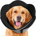 エリザベスカラー 犬 猫 調整可能 通気性 軽量 柔らかいイヌ カラー 傷舐め防止 引っ掻き防止 傷口保護 術後ケア 小型犬 ブラック S