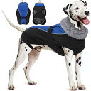 犬服 犬 ダウンジャケット 犬用防寒コート 暖かい 袖なし タートルネック 犬 防寒ベスト 犬 服 冬 調整可能 着脱簡単 反射ストリップ 防水 防風 中型犬適用 ブルー 2XL