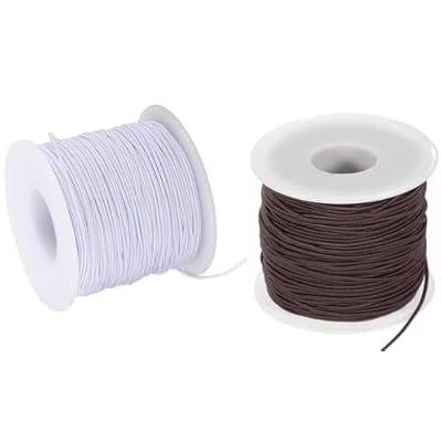 弾力ゴム紐 ブレスレット用 白 茶色 2色セット 太さ1.0 mm 約50m/巻 弾力線 ジュエリー製作 ブレスレット作成 修理 DIY ビーズ ステッチ糸 伸びる 通しワイヤー ストレッチ ゴム コード ネックレス用 手芸 用品 手作り材料 アクセ