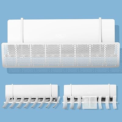 エアコン 風除け エアコン風よけカバー 上下左右風向調整板 風向き縦横180°調整 8枚ルーバー設計 風量..