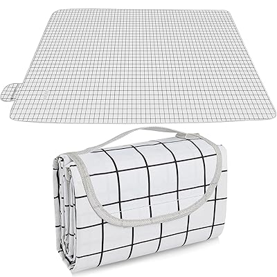 楽天NEXTMARTレジャーシート 厚手 折りたたみ 収納可能なピクニックマッ ト3人～6人用150x200cm 大判 超軽量 ポータブル レジャーシート キャンプ、ピクニック、花見、花火、ピクニックに最適 ホワイト