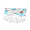 x MAMBASNAKE リストレスト キーボード用 曇形 マウスパッド 一体型マウスパッド 人間工学 手首クッション 滑り止め 水洗い 耐久性良い 手首疲労軽減 ゲーム 低反発リストレス 仕事用 ゲーム用 おしゃれ - ホワイト