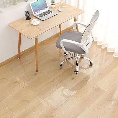 チェアマット エンボス加工 透明 80×140cm 厚み1.5mm クリア PVC 床保護マット フローリングマット 椅..