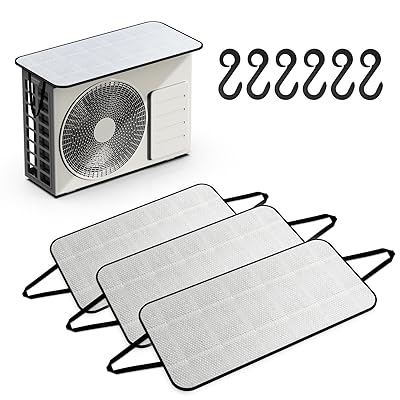 エアコン室外機カバー 3枚セット 室外機 日除け 遮熱シート 汚れ対策 節電 断熱 エアコンしつがいき アルミ製 省エネ 室外機シール 日よけカバー 節電 UVカット 取り付け簡単 室外機カバー