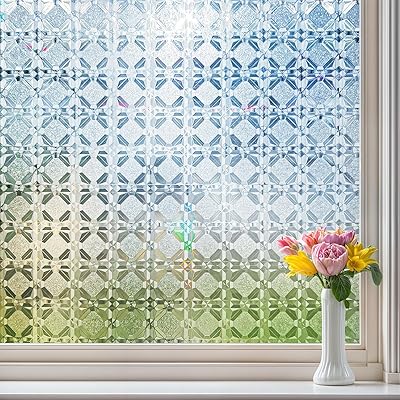 窓ガラス目隠しフィルム 窓用フィルム 目隠しシート めかくしシート すりガラス調 静電気吸着タイプ UVカット 貼り直し可能 寝室 玄関 窓 断熱 遮光 飛散防止 台風対策 (ダイヤモンド柄 30x200cm)