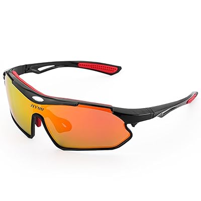 楽天NEXTMARTスポーツサングラス 偏光レンズ 軽量 滑り止めストラップ付 UV400カット おしゃれ ノーズパッド調節可 TR90 PC素材 汗ベタつき防止 耐衝撃 日本向き ゴルフ 自転車 釣り 山登り 運転眼鏡 sports sunglass （レッド）