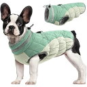 犬用ジャケット防寒コート 冬服 防水 暖かい 中型犬 ファスナー付き 着脱簡単 防風服 雪対策 洗濯機洗い 冬用アウトドアウェア グリーンL