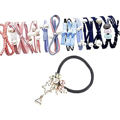 ヘアゴム おしゃれ 13個セット 女性 ヘアアクセサリー 髪留め レーディス リングゴム シンプル かわいい ゴムレディース パール ヘアバンド (ピンク ライ...