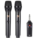 K380Sワイヤレスマイク カラオケ 無線マイク 充電式ダイナミックマイク UHF 10チャンネル 技適認証済 ハンドヘルドマイク 6.35mmレシーバ付き 複...