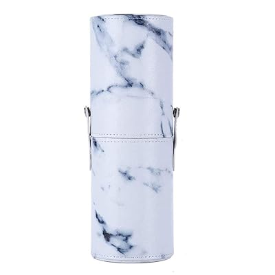 メイクブラシケース ホルダー スタンド ケース6.4cm*17.4cm メイク道具 専用 収納 ボックス PU 旅行 携帯便利 円筒型 (ホワイト)