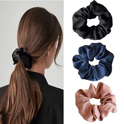 シュシュ ヘアゴム 髪ゴム ボリューム サテン ヘアアクセサリー 大きめ おしゃれ 大人 髪留め レディース エレガント 髪飾り 静電気防止 髪に優しい ギフト(3個セット)