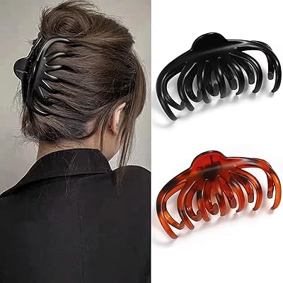 ヘアクリップ 黒 髪留め クリップ 大きめ 2個セット バンスクリップ バレッタ しっかり 毛量多い ヘアアクセ ヘアアレンジ 髪 クリップ 大人 簡約 おしゃれ 跡がつかない hair clip ァッション 小物 べっ甲