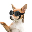 犬用ゴーグル 小型犬 調整可能 パンダ柄 犬用サングラス UVレンズ 目の保護 猫用メガネ 曇り止め 防風 防雪 ブラック