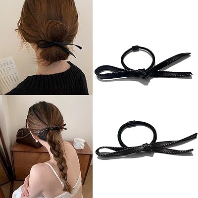 ヘアゴム 黒 ブラウン ゴム PUレザー 髪留め まとめ髪 髪ゴム おしゃれ 大人 リボン 髪飾り ヘアアクセ..