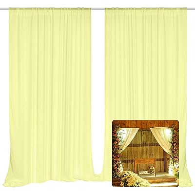背景布 2点 背景カーテン 150x300cm イエロー 結婚式用 パーティー 記念撮影 飾り DIY シフォン生地 光沢感が良い しわ防止 (ストラップ2点付き) 背景布 2点 背景カーテン 150x300cm イエロー 結婚式用 パーティー 記念撮影 飾り DIY シフォン生地 光沢感が良い しわ防止 (ストラップ2点付き)