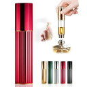 香水アトマイザー 【多色展開・ワンタッチ補充・携帯防漏】 香水スプレーボトル 5ml クイック底部充填 繊細ミスト 分注ボトル ミニ容器 噴射式 旅行 健康 デート 日常使用 機内持ち込み可能 男女兼用 (赤-10ml)