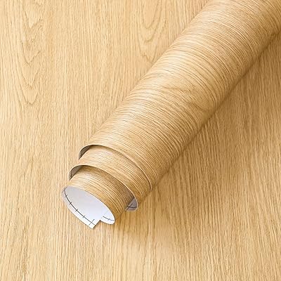 剥がして貼る壁紙 ブラウン/イエロー 木製コンタクトペーパー 木目 ウォールステッカー 木目 カッティングシートリメイク シート シール 40CMx9M 防水 耐熱 防汚 防油 耐熱 シート 家具 壁 キッチン 浴室 テーブル のり付き木目調 壁紙のサムネイル