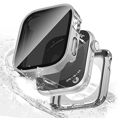 【2in1 防水の覗き見防止設計】 対応 アップルウォッチ カバー Series 9 8 7 41mm 対応 Apple Watch カバー 一体型 新デザイン 超薄型 PC+ガラス素材 全面保護 装着簡単 高透過率 高耐久 耐衝撃 Apple Wa