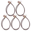 パール付き ヘアゴム 5本セット レディース シンプル 上品 ダブルゴム 髪飾り 弾力あり かわいい ヘアアクセサリー ギフト用