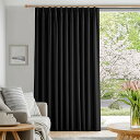 遮光カーテン ドレープカーテン 無地 幅130cm丈230cm ブラック 1枚入 1級遮光 おしゃれ 仕切り 幅広い 形状記憶加工 UVカット 断熱 防寒 節電...