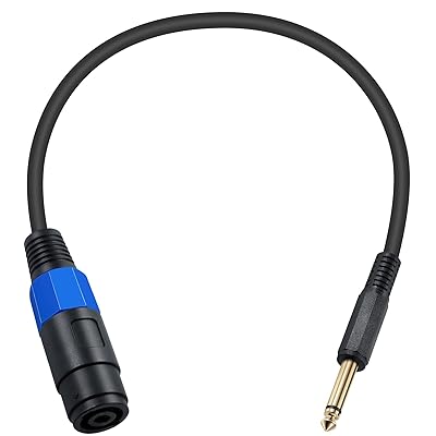 スピコン to 6.35mm 変換ケーブル、18AWG SpeakOn to 6.35 スピコンケーブル、Pro DJ PA ギグステージマイク対応 、ツイストロック付き、50cm