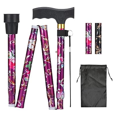 杖の折り畳み 杖 女性用 軽量 アルミ製 伸縮式 高さ調節 男女兼用ステッキ 杖 介護 歩行補助折りたたみ杖 高齢者 倒れない アクスタ 収納 (ピンク)