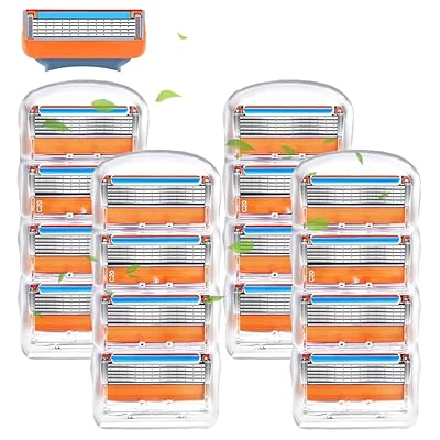 ジレット 替刃 桔色16個入 マニュアルカミソリ 替え刃髭剃 ジレットフュージョンと互換性 ひげそり カミソリ 替刃 換品 髭剃り カミソリ 剃刀 替え刃 メン...
