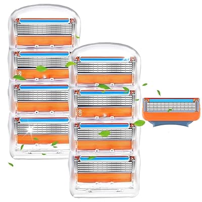 ジレット 替刃 桔色8個入 ジレット フュージョン 替刃 替え刃髭剃 ジレットフュージョンと互換性りひげをり り 換品 髭剃り カミソリ 剃刀 替え刃 メンズカ...