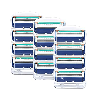 ジレット 替刃 12個入青マニュアルカミソリ 替え刃髭剃 ジレットフュージョンと互換性りひげをり り 髭剃り カミソリ替刃 剃刀 替え刃 メンズカミソリ替刃 男...