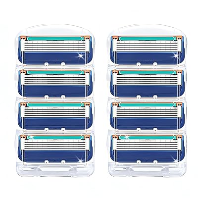 ジレット 替刃 8個入青マニュアルカミソリ 替え刃髭剃 ジレットフュージョンと互換性りひげをり り 髭剃り カミソリ替刃 剃刀 替え刃 メンズカミソリ替刃 男性...