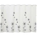 カフェカーテン 遮像カーテン 小窓用 カーテン 可愛い 柄 おしゃれ 北欧 丈90cm 72cm 目隠し 断熱 遮光 UVカット 省エネ 洗える 間仕切り 厚手 喫茶店 キッチン トレイ 子供部屋 廊下 1枚入 (幅100cm×丈72cm, ホワイト