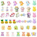 1セット100個10種 アクリルカボション カボション 熊 蜂 うさぎ チャーム 犬 兎 鹿 樹脂製 レジンカボション ヘアピンパーツ ブローチ レジン封入 ヘアゴム ヘアパーツ ヘアアクセサリー スパンコール フラットバック マカロン系 スマートホ