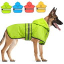 犬 レインコート - 通気 帽子付 散歩用 犬用 レインコート,反射犬用レインジャケット 犬 カッパ 雨具 犬 服 小型・中型・大型犬用 (L, 緑)