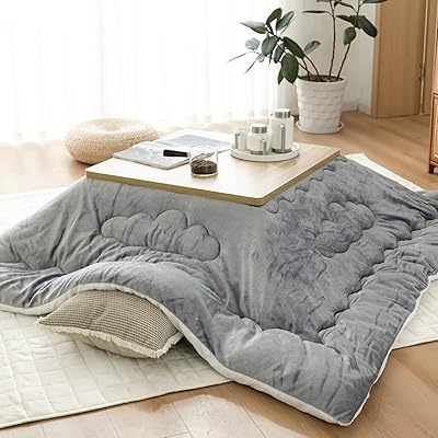 こたつ布団 正方形 単品185×185cm 【雲】キルティング 吸湿発熱 リバーシブル フランネル 綿ズレ防止 保温蓄熱 こたつふとん ふわふわ こたつ掛け布団 洗える 抗菌防臭 火燵布団 静電気防止 毛抜けにくい 可愛い コタツ布団 グレー・ホワイ