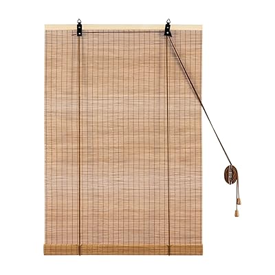 竹すだれ 2本セット カーキ色 幅88cm×丈120cm 竹ロールスクリーン 簾 屋内 竹ブライド 巻き上げ機能 目..