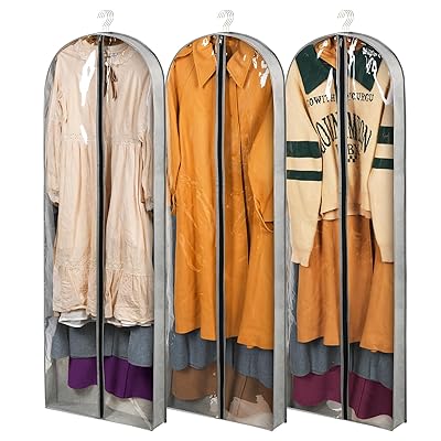 洋服カバー 不織布 150×60cm ロング サイズ 3枚組 10cmのマチ付き衣類カバー 不織布 