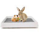 モルモット トイレ 四角 うさぎ トイレ 大きい メッシュスノコ 小動物用トイレ 大型 ウサギ用品 高齢者 おなやみ解決 38×31cm【広いスペース快適に】