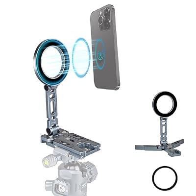 スマートフォン三脚マグネットクイックリリースプレート回転可能 1/4 スレッド カメラスタンド金属電話ホルダークランプコールドシュー付き スマートフォン三脚マグネットクイックリリースプレート回転可能 1/4 スレッド カメラスタンド金属電話ホルダークランプコールドシュー付き