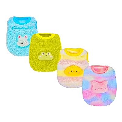 4-P 小さなペット服、キャンディカラーのプラッシュセーターシャツ、新生児/ティーカップ猫と犬（例：チワワ、ヨークシャーテリア）の小動物または小さなモンスター用 (XS (0.7-1.4kg), 勾配)