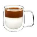 ダブルウォール グラスカップ 350ml 1個 二重構造 耐熱ガラス コーヒーカップ グラス マグコップ おしゃれ ティーカップ 保温 保冷 結露しない ギフト...