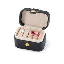 アクセサリーケース 指輪ボックス 携帯用 小箱 コンパクト 可愛い 旅行用 ジュエリーケース ジュエリー収納 リング イヤリングボックス 旅行 出張 (ブラック...