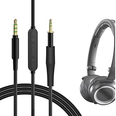 ケーブル 互換性 オーディオコード アーカーゲー AKG K451, K452, Q460, K480, K430, K450 ヘッドホンケーブル、2.5mm に適合する インラインマイクと音量コントロール 1.2m ケーブル 互換性 オーディオコード アーカーゲー AKG K451, K452, Q460, K480, K430, K450 ヘッドホンケーブル、2.5mm に適合する インラインマイクと音量コントロール 1.2m