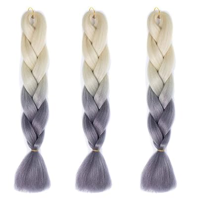 30色 ウィッグ エクステンション 3本セット ブレイズ 編み込み グラデーション 三つ編み ヘアアクセサリー 盛りアップ つけウィッグ かつら 毛束 ウィッグ つけ毛 ヘアアクササリー ヒップ ホップ レゲエ ダンス ヘアアレンジ (34#グレー) 30色 ウィッグ エクステンション 3本セット ブレイズ 編み込み グラデーション 三つ編み ヘアアクセサリー 盛りアップ つけウィッグ かつら 毛束 ウィッグ つけ毛 ヘアアクササリー ヒップ ホップ レゲエ ダンス ヘアアレンジ (34#グレー)