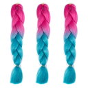 全30色 ウィッグ エクステンション 3本セット ブレイズ 編み込み グラデーション 三つ編み ヘアアクセサリー 盛りアップ つけウィッグ かつら 毛束 ウィッ...